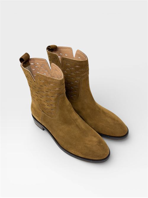 Stivaletti in suede cuoio traforato IL LACCIO | EVA06VELOURWHISKY377